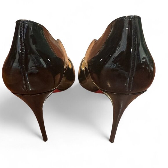 NEW Christian Louboutin Patent Black Side Cut Detail - Black - Picture 3 of 10